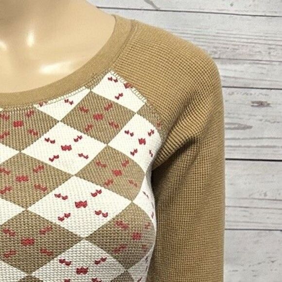 XXI Argyle Thermal Raglan Top - Picture 4 of 13